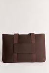 Rover (Chocolate) Large Neoprene Travel Tote - With Zip Closure