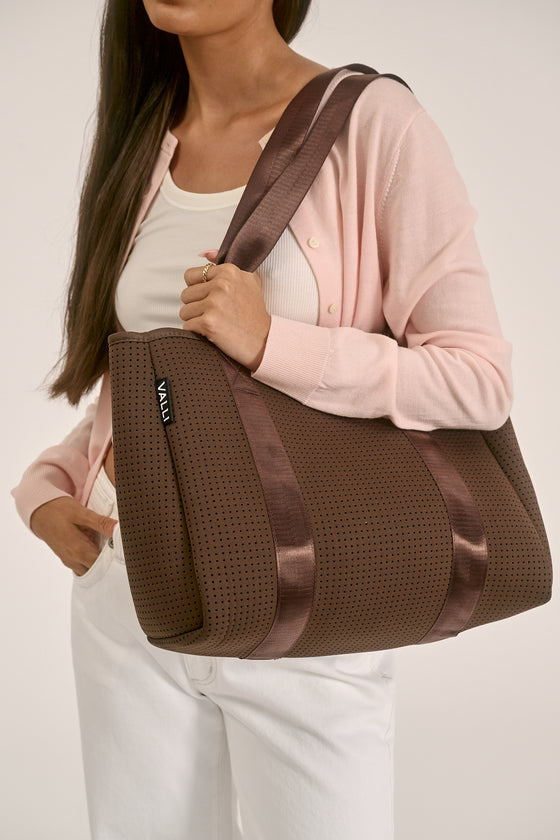 Valli (Chocolate) Neoprene Tote Bag