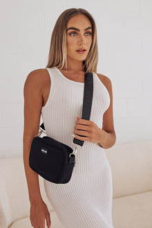  Jennifer (Ribbed Black) Neoprene Crossbody Bag