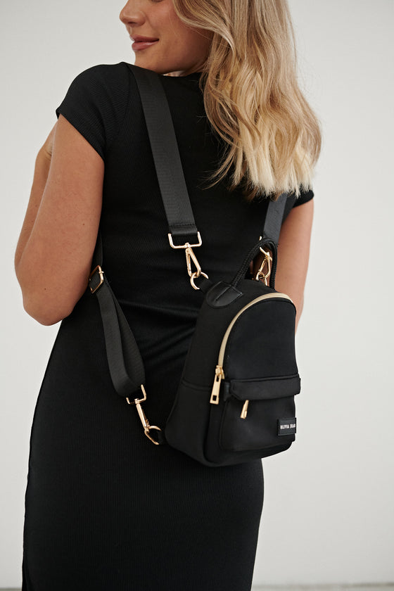 Riley (Black) Mini Neoprene Backpack