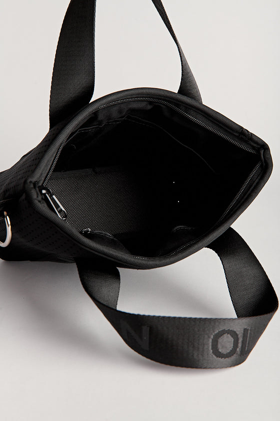 Tash (Black) Neoprene Crossbody Bag- With Zip Closure