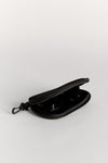 Ribbed Black Sunglasses Case- With Zip